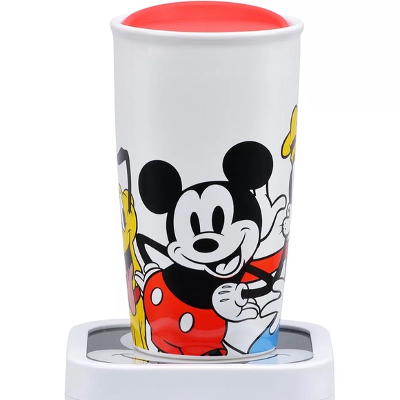 NEW In Box Disney Mickey & Friends Ceramic Mug Warmer Travel Mug With Lid 16 Oz - Picture 2 of 9